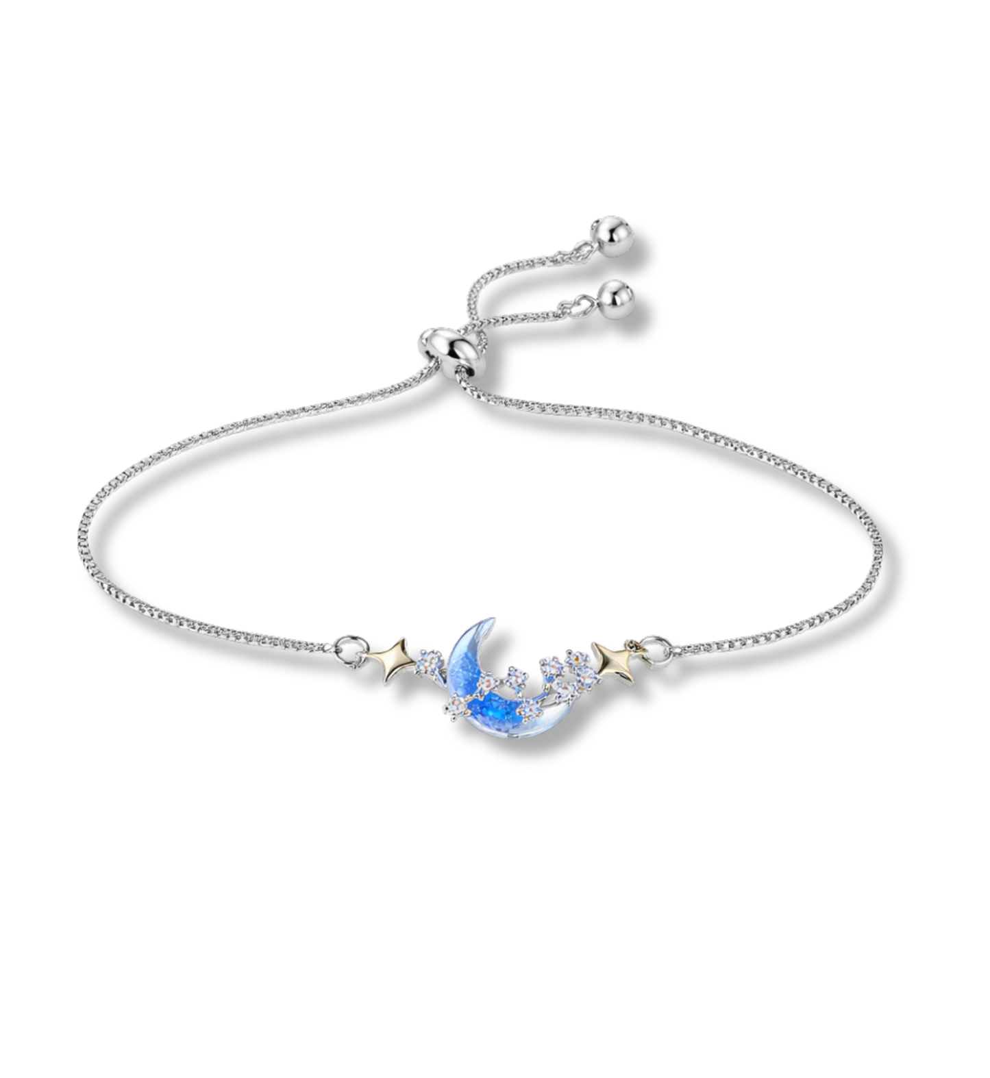 Pulsera luna azul chapa de oro