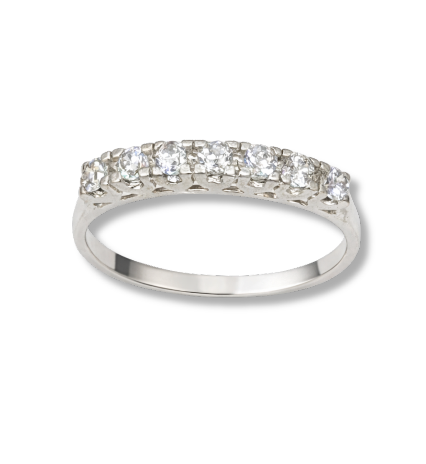 Anillo plata banda de zirconias clásica