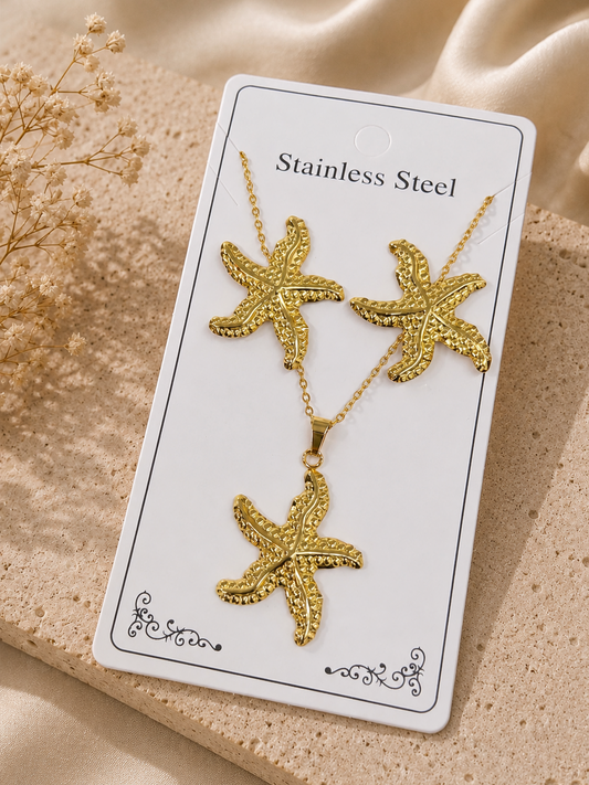 Conjunto estrella marina acero inoxidable