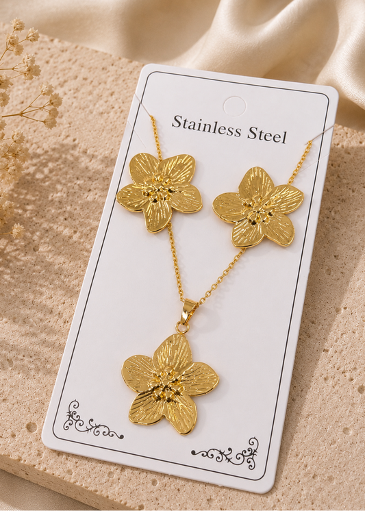 Conjunto de flores acero inoxidable