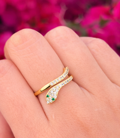 Anillo Serpiente Con Cristales