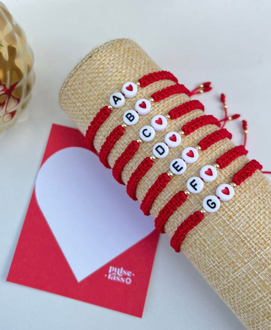 Pulseras Iniciales Rojas