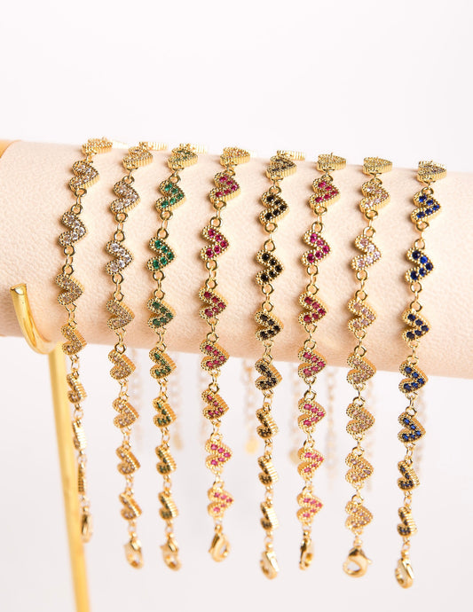 Pulseras Corazones Cobre con Circón
