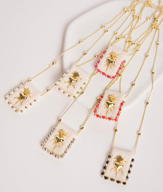 Collares Sagrado Corazon Con Chaquiras