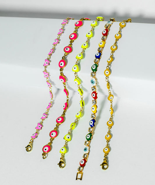 Pulseras Ojos Turcos Acero Inoxidable