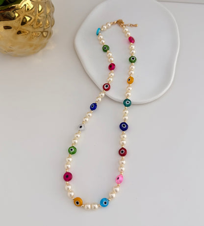 Collares Perlas De Rio Ojos Turcos