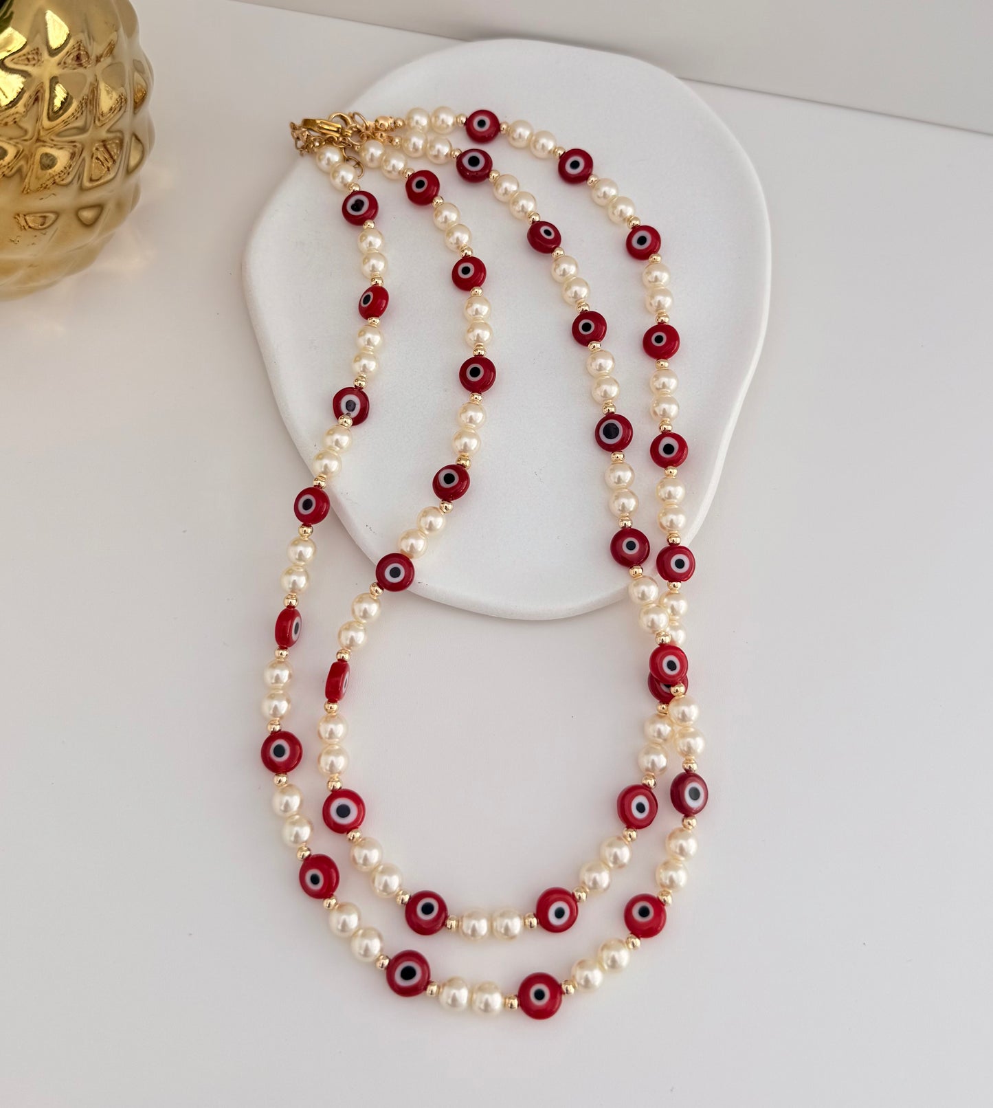 Collares Perlas De Rio Ojos Turcos