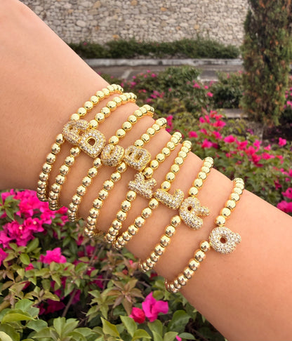 Pulsera Elásticas Iniciales Con Circonias