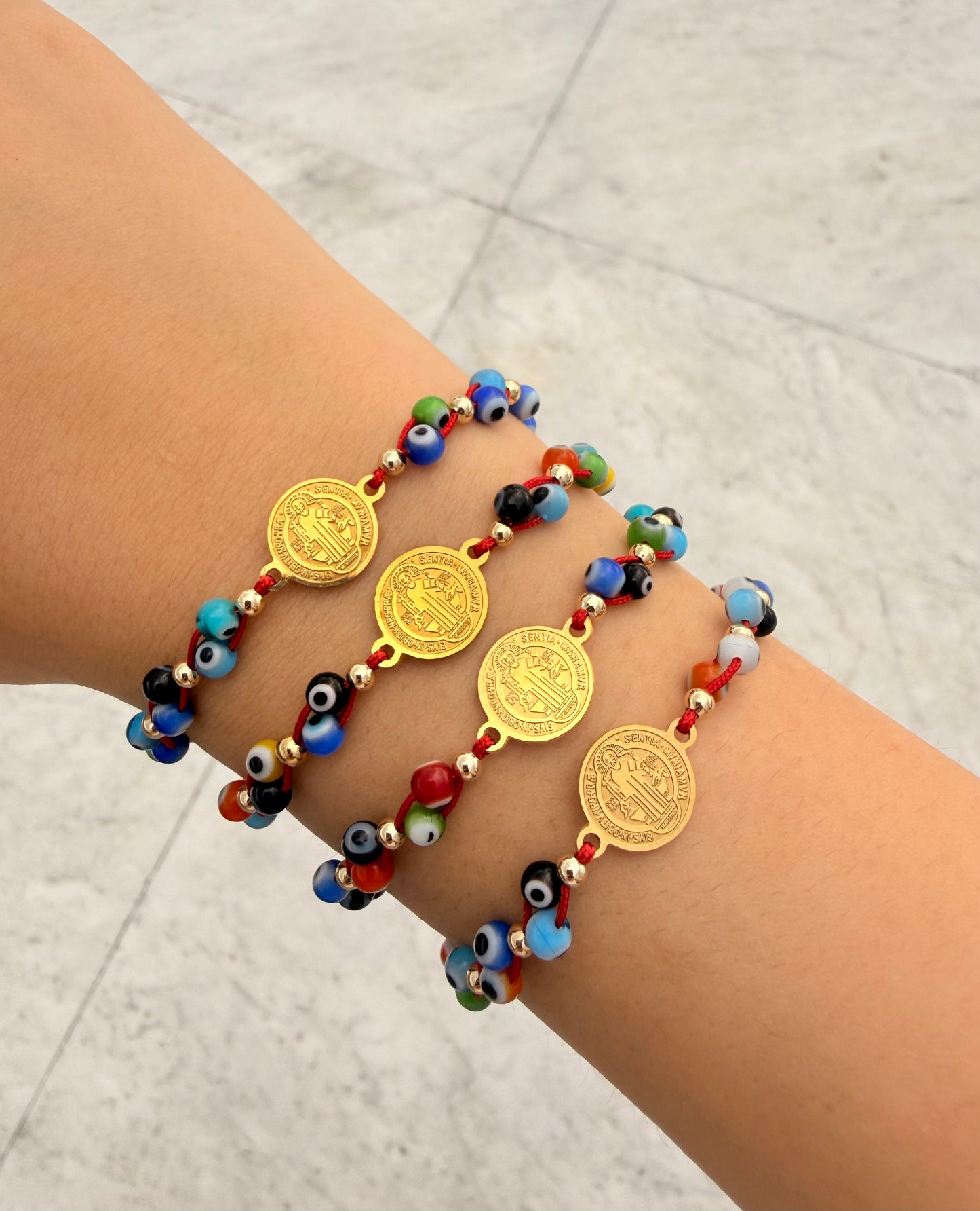 Pulsera San Benito Con Ojos Turcos