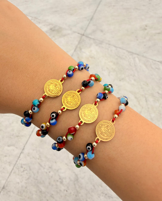Pulsera San Benito Con Ojos Turcos