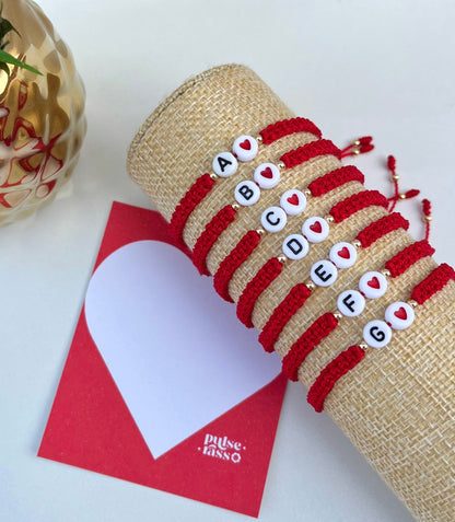 Pulseras Iniciales Rojas