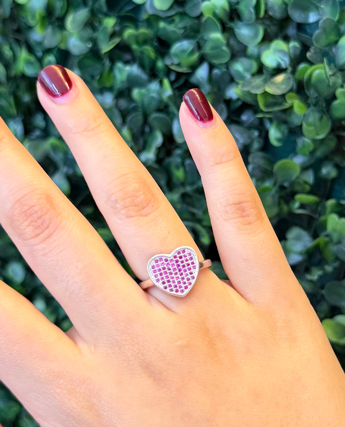 Anillo Plata Corazón Con Cristales