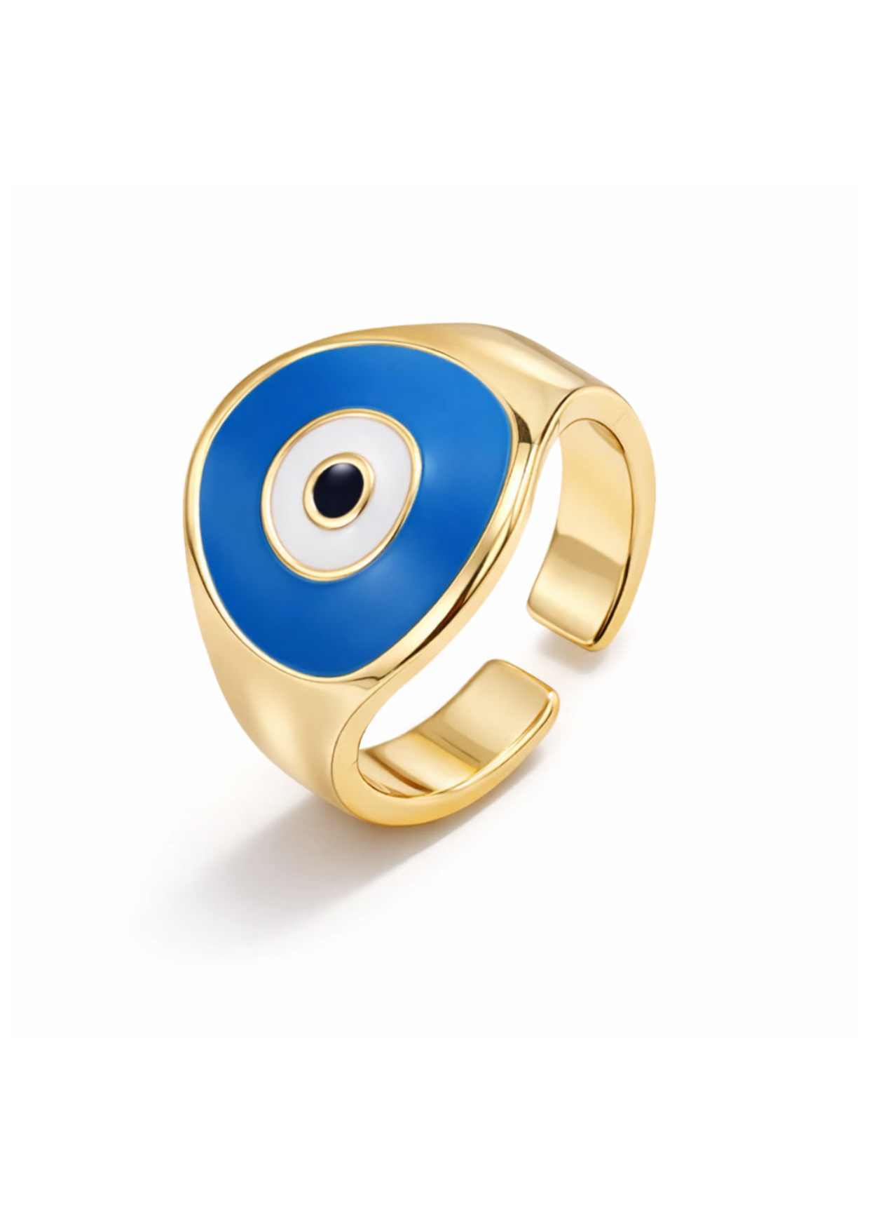 Anillos ojo turco circular chapa de oro