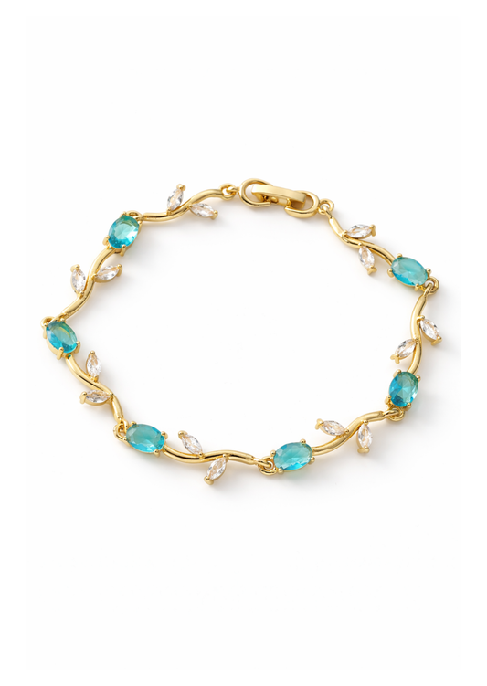 Pulseras tulipanes colores baño de oro 18k