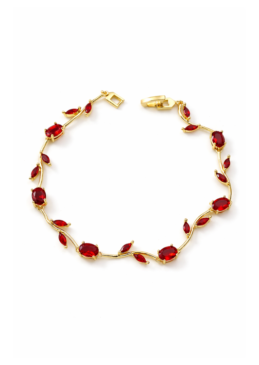 Pulseras tulipanes colores baño de oro 18k