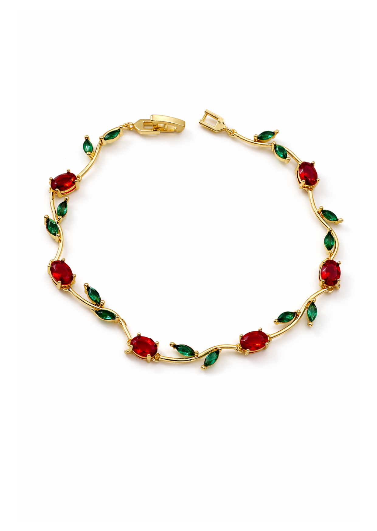 Pulseras tulipanes colores baño de oro 18k