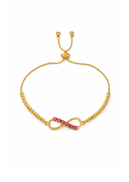 Pulseras símbolo infinito con zirconias ajustable chapa de oro