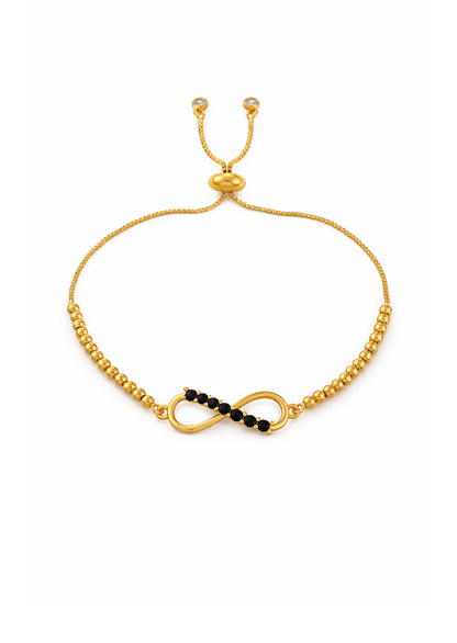 Pulseras símbolo infinito con zirconias ajustable chapa de oro