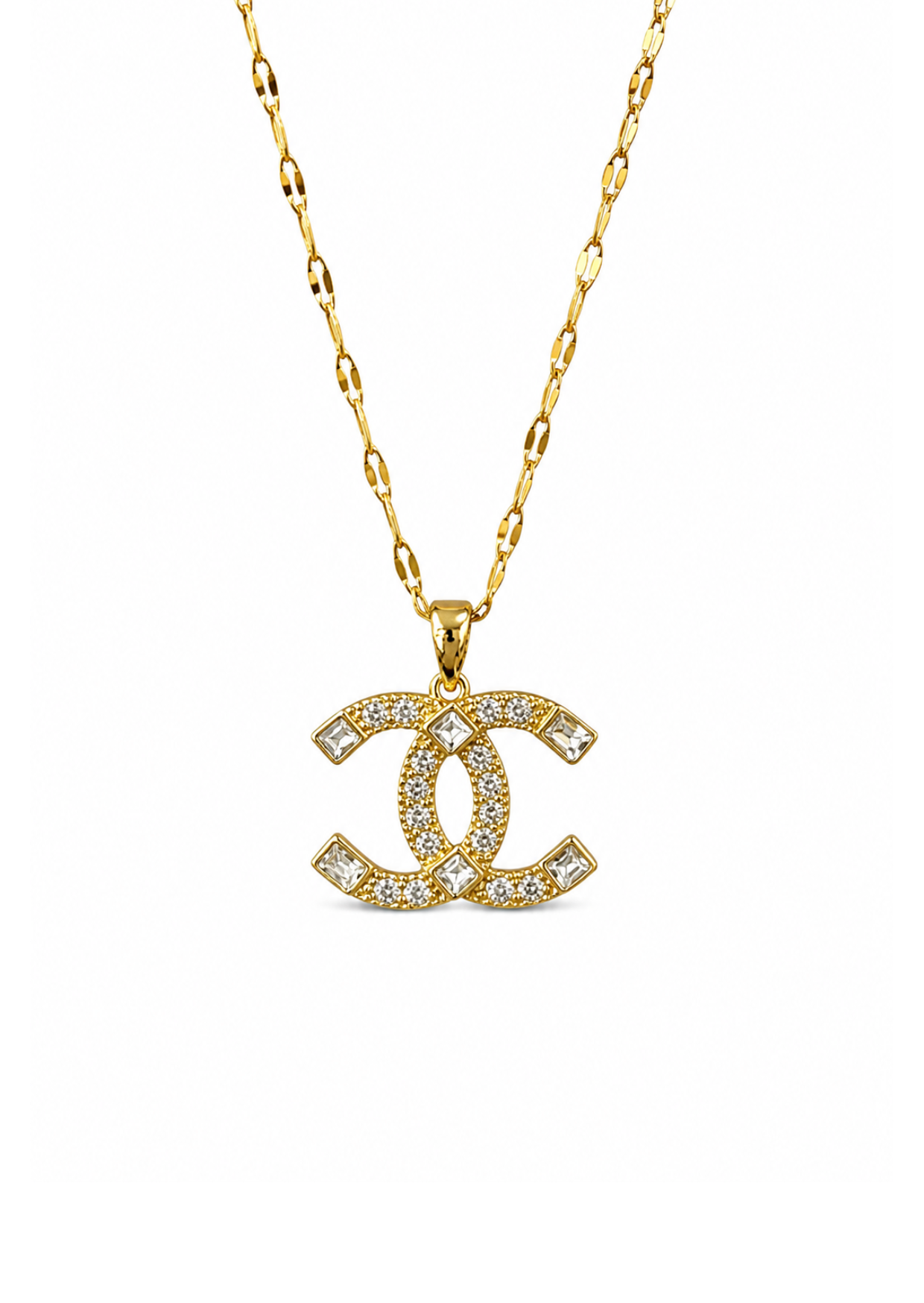 Collar diferentes logos con zirconias acero inoxidable