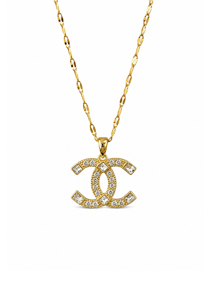 Collar diferentes logos con zirconias acero inoxidable