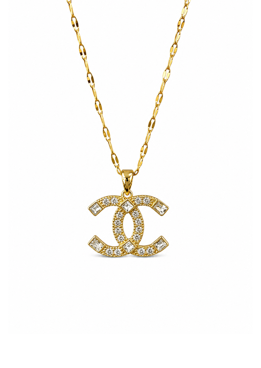 Collar diferentes logos con zirconias acero inoxidable