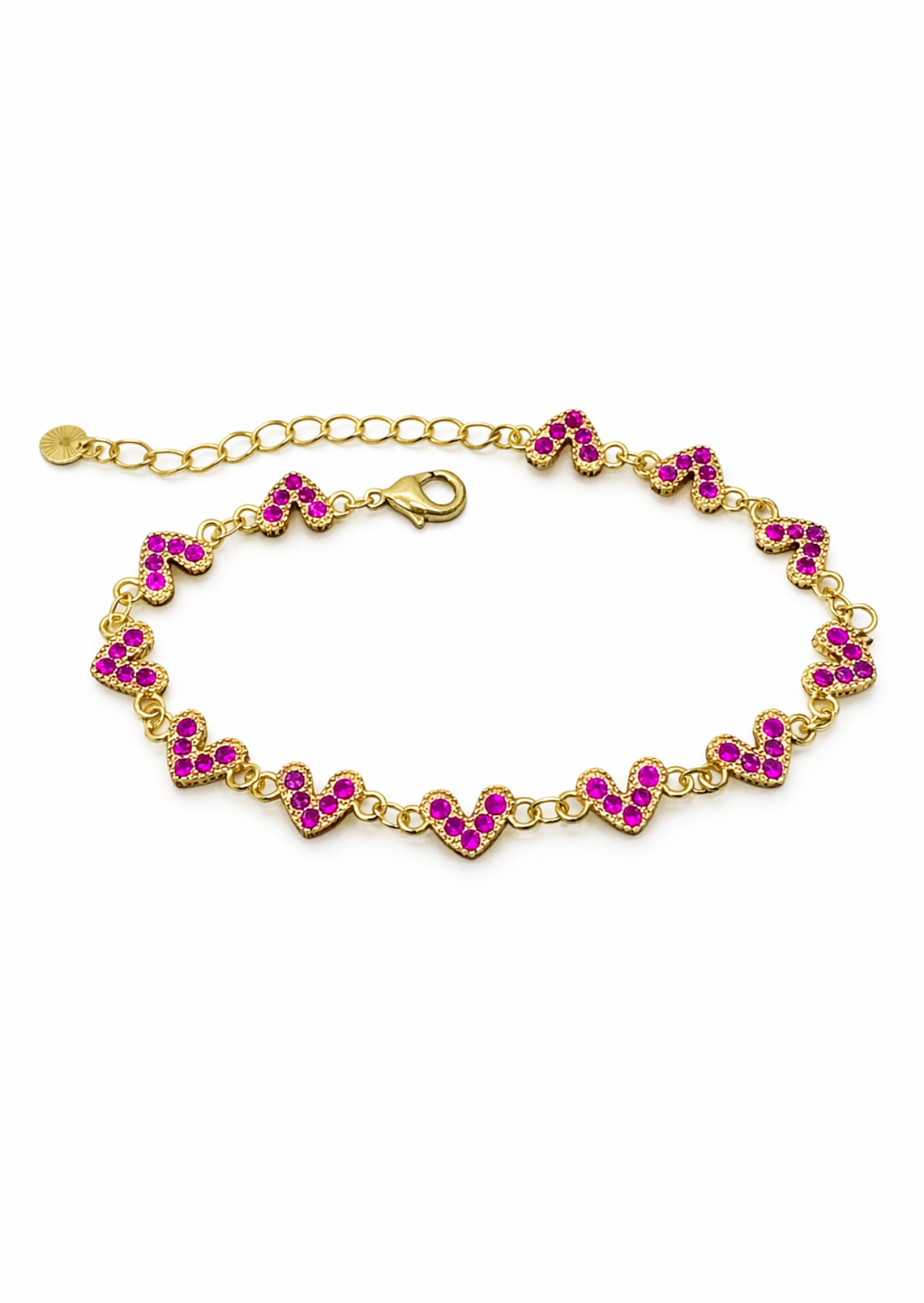 Pulseras Corazones Chapa de Oro