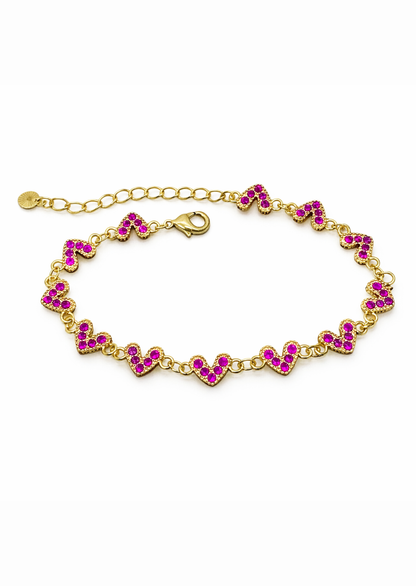 Pulseras Corazones Chapa de Oro