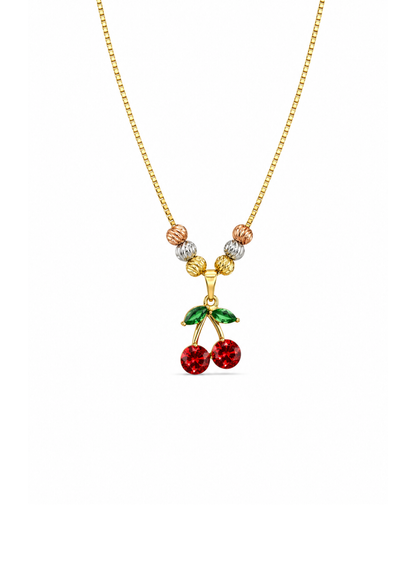 Collar cereza acero inoxidable