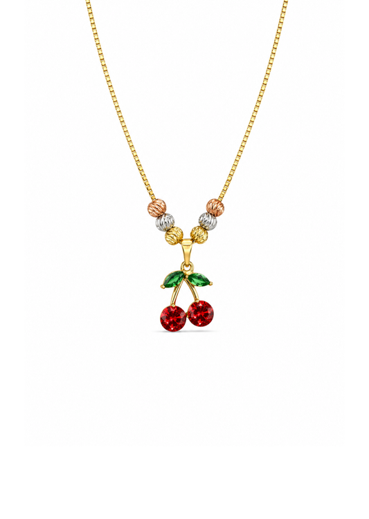 Collar cereza acero inoxidable