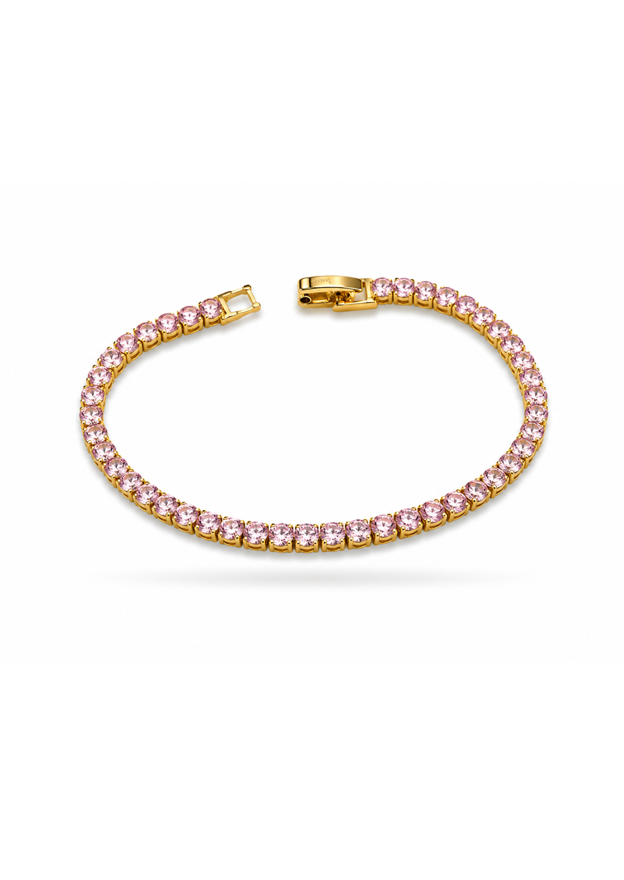 Pulsera tenis baño de oro con zirconias