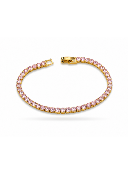 Pulsera tenis baño de oro con zirconias