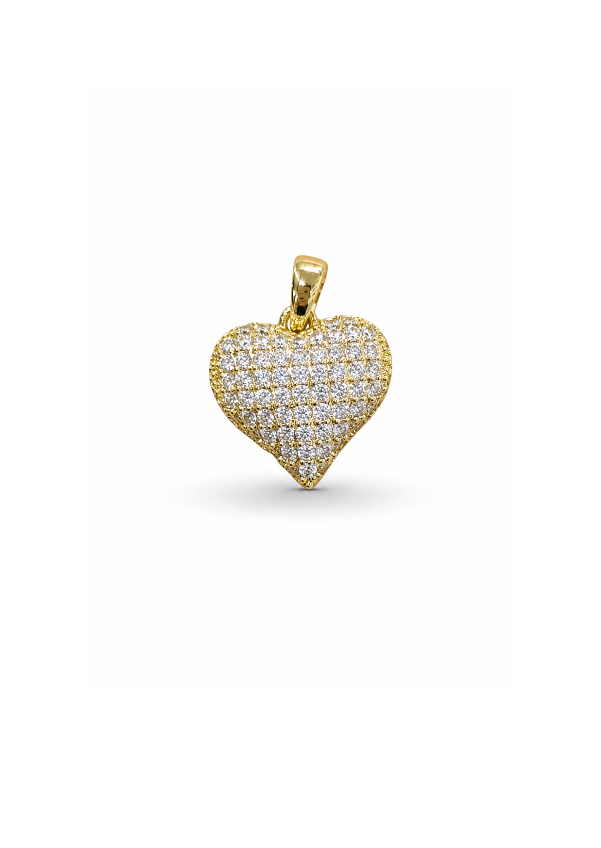 Dije corazón cristal acero inoxidable