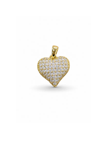Dije corazón cristal acero inoxidable