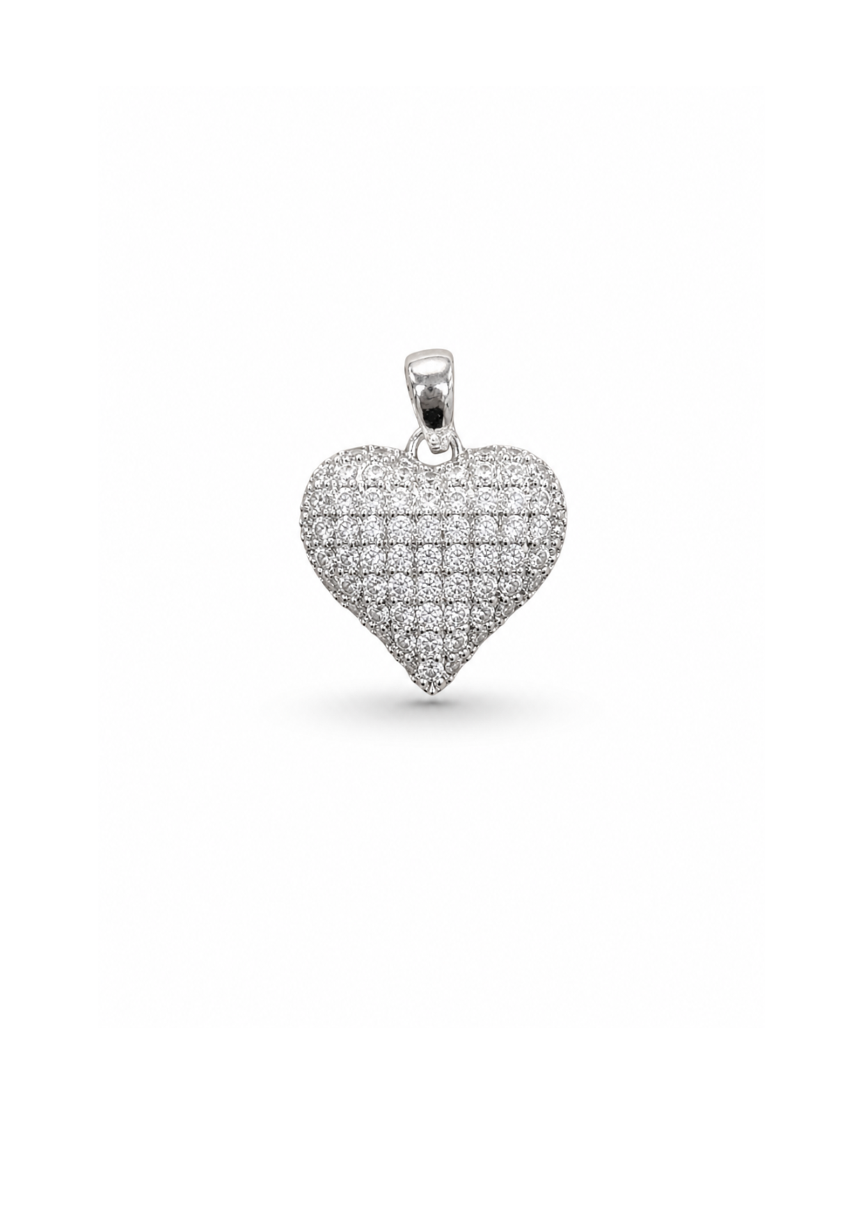 Dije corazón cristal acero inoxidable
