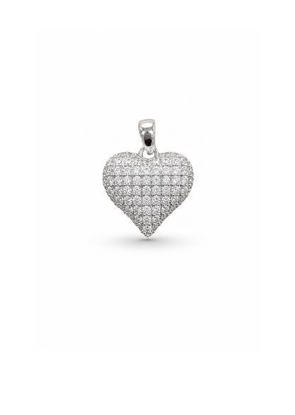 Dije corazón cristal acero inoxidable