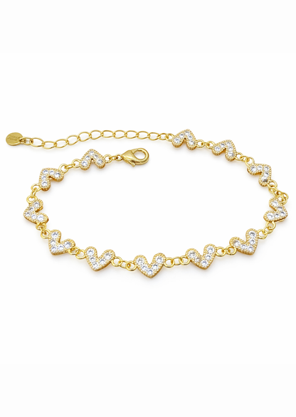 Pulseras Corazones Chapa de Oro