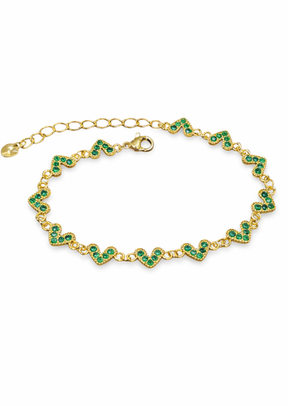Pulseras Corazones Chapa de Oro