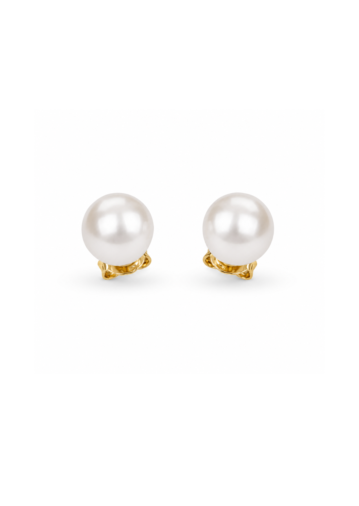 Aretes perla chapa de oro