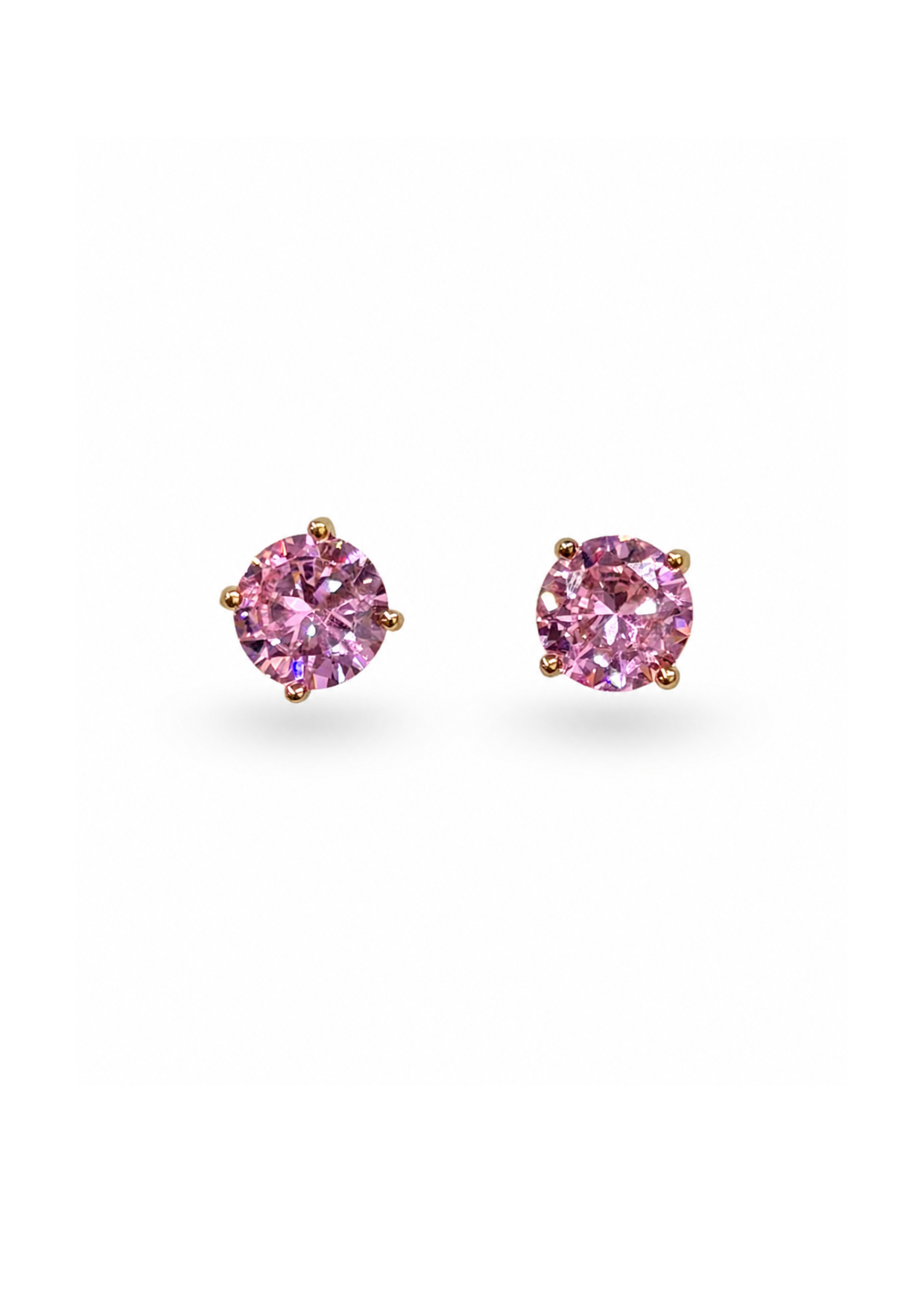 Aretes gema en solitario chapa de oro