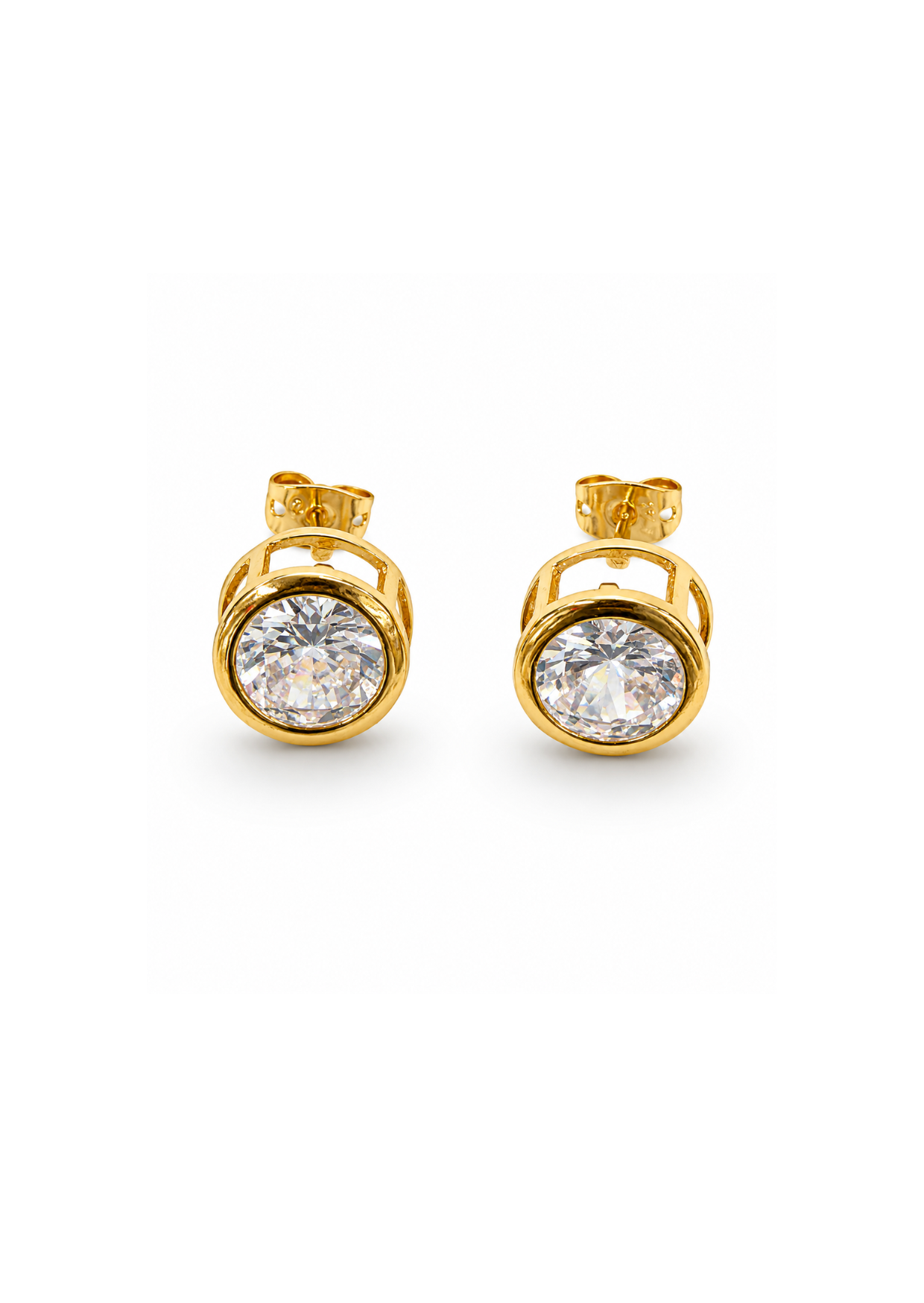 Aretes con bisel chapa de oro