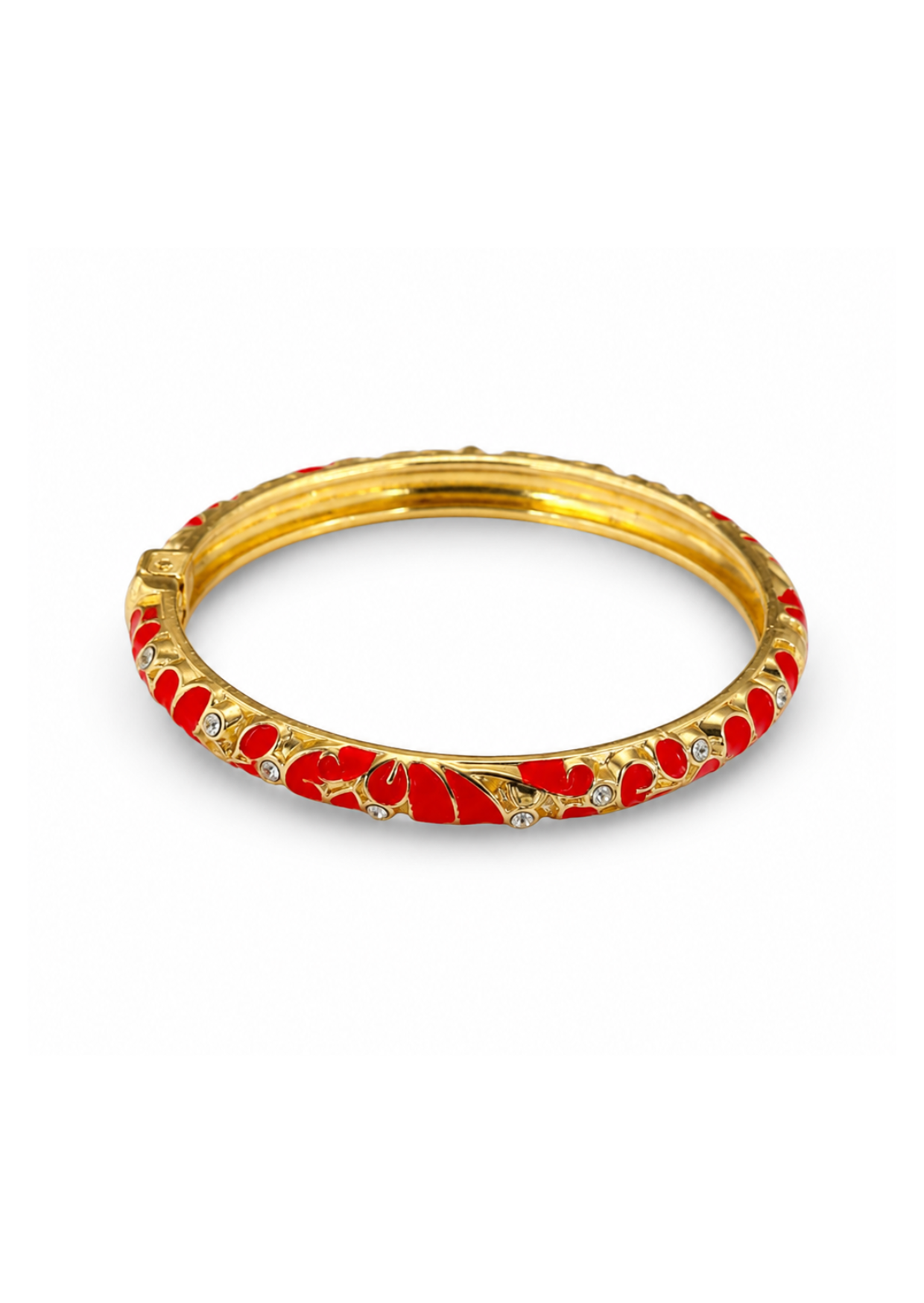 Brazaletes tipo bangle esmaltados bañado en oro