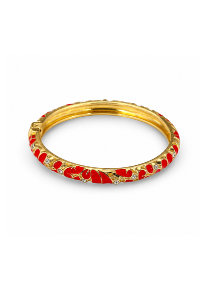 Brazaletes tipo bangle esmaltados bañado en oro