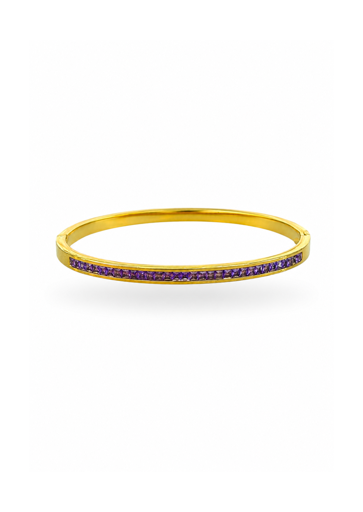 Brazalete delgado con cristales acero titanio