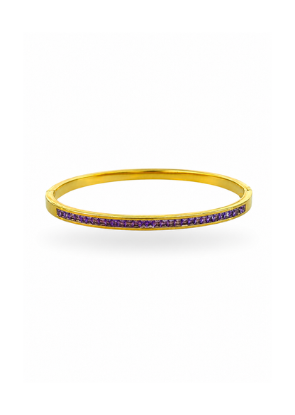 Brazalete delgado con cristales acero titanio