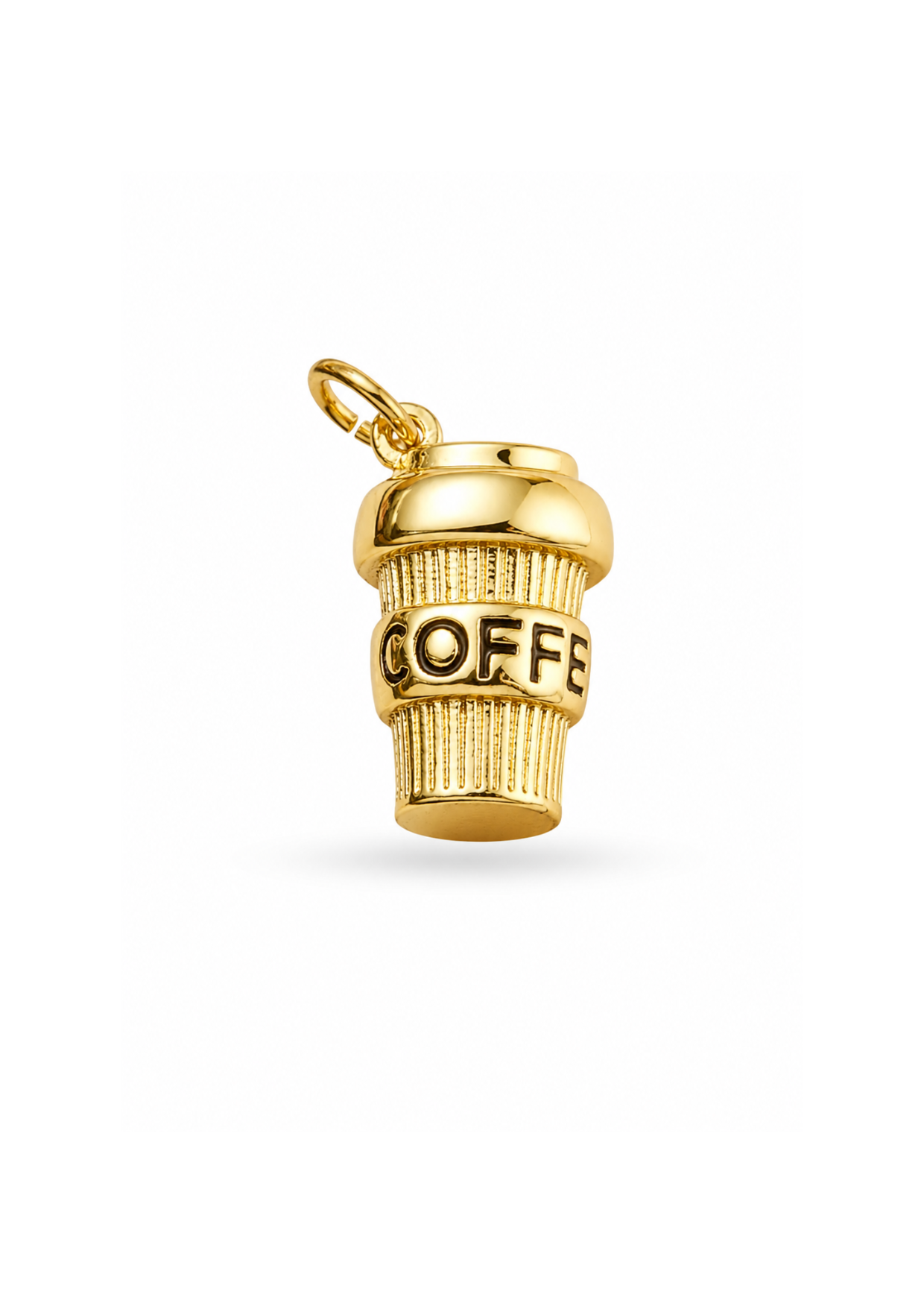 Dije amante del café chapa de oro