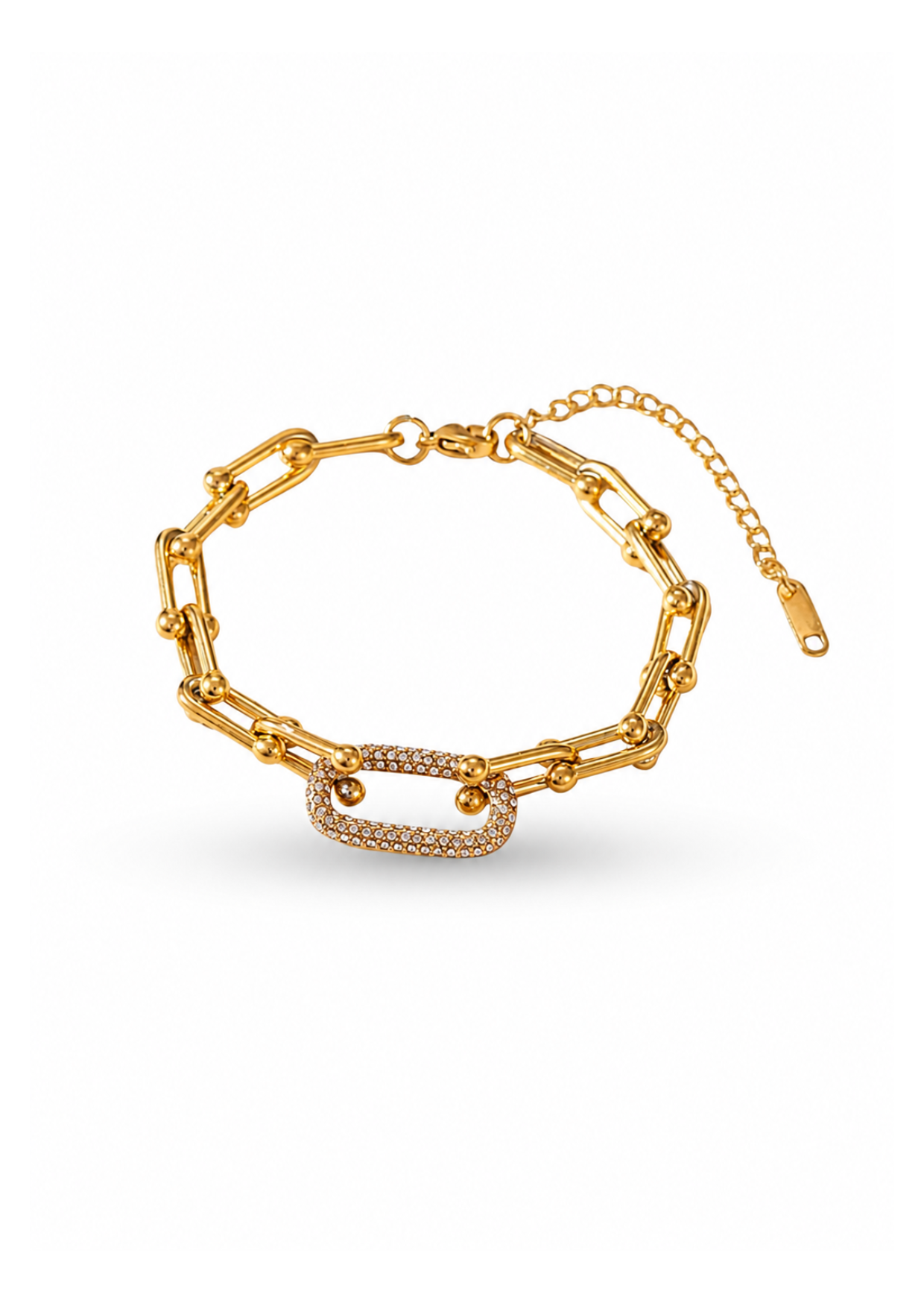 Pulsera de eslabones con detalle ovalado acero inoxidable