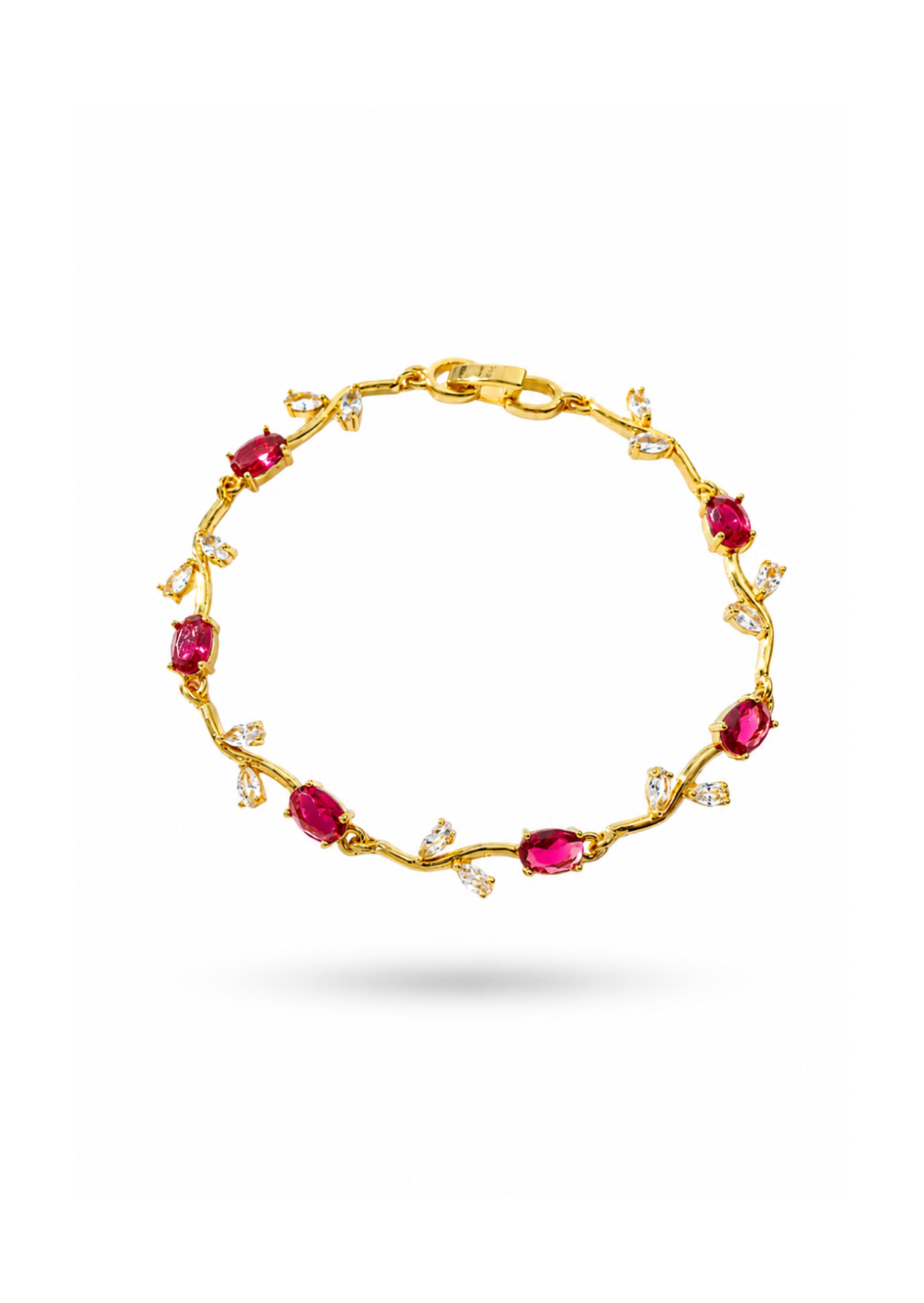 Pulseras tulipanes colores chapa de oro 18k