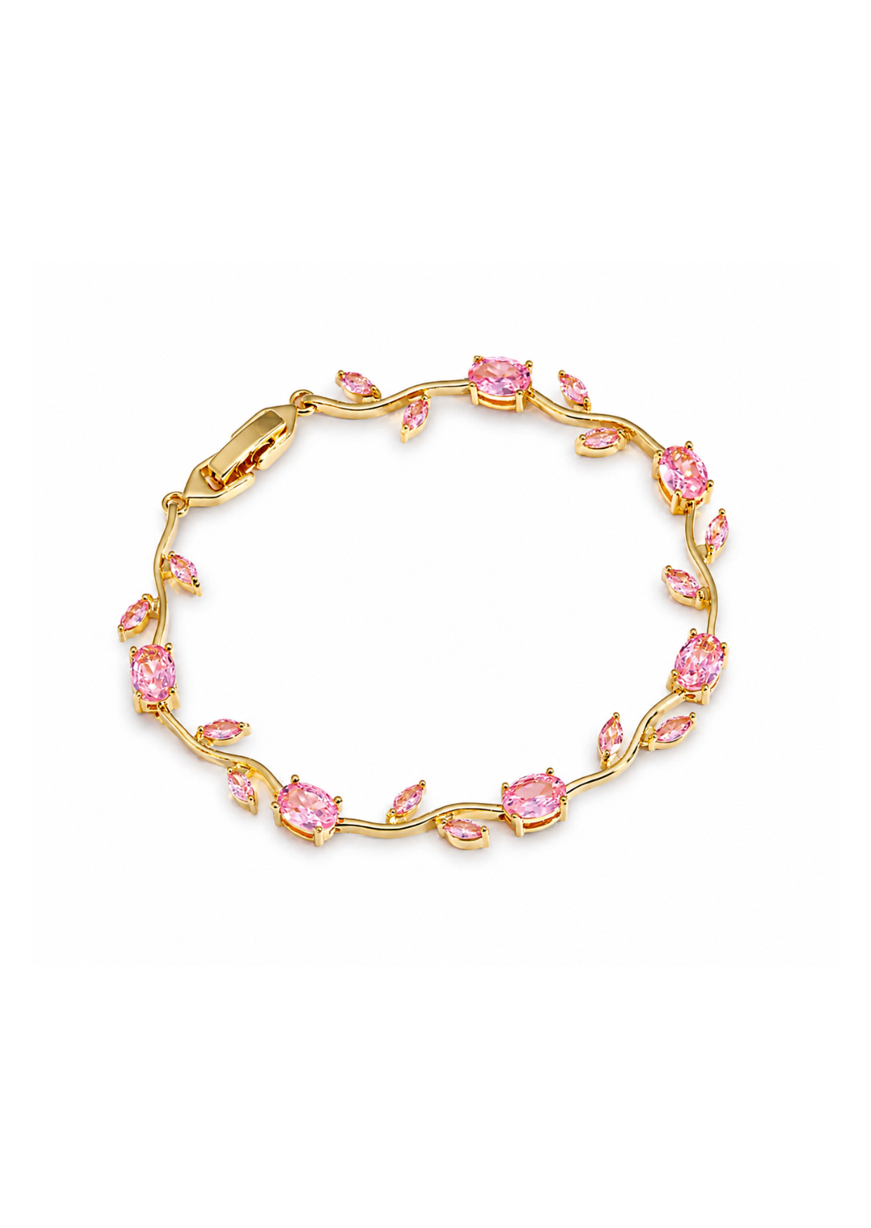 Pulseras tulipanes colores chapa de oro 18k