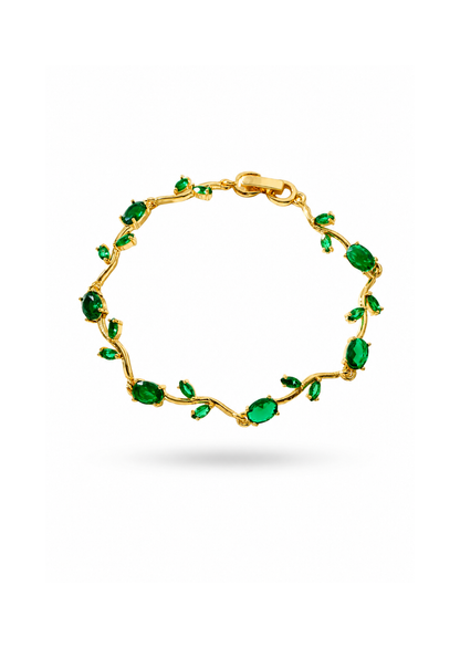 Pulseras tulipanes colores chapa de oro 18k