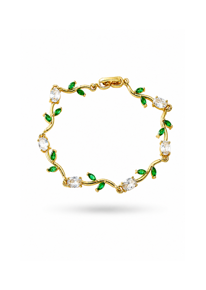 Pulseras tulipanes colores chapa de oro 18k
